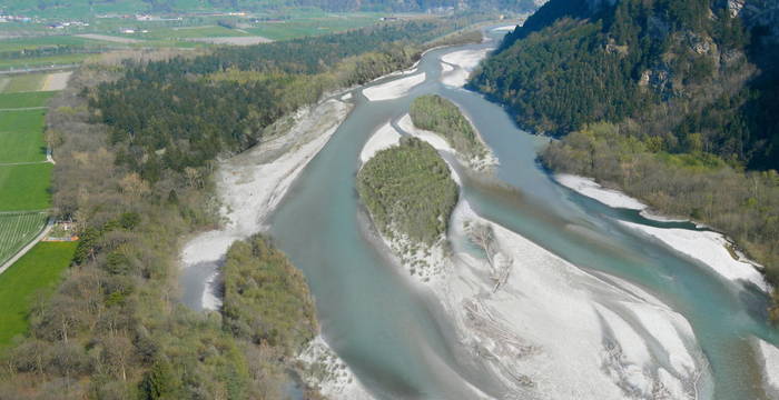 Alpenrhein Aufwertung Sargans visualisiert